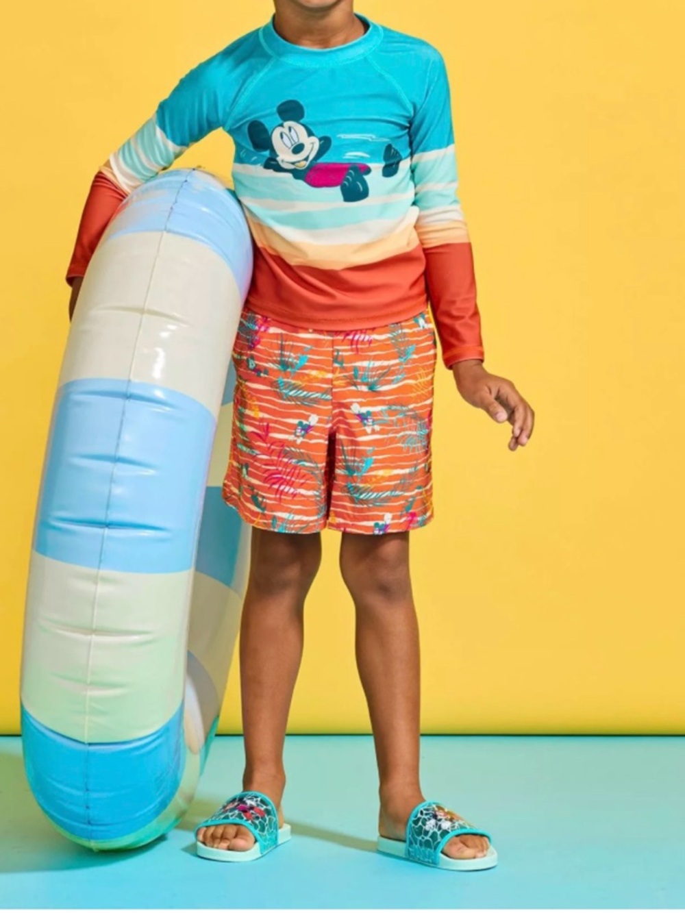 Disney Mickey Mouse Kids rashguard Swim top and bottom set